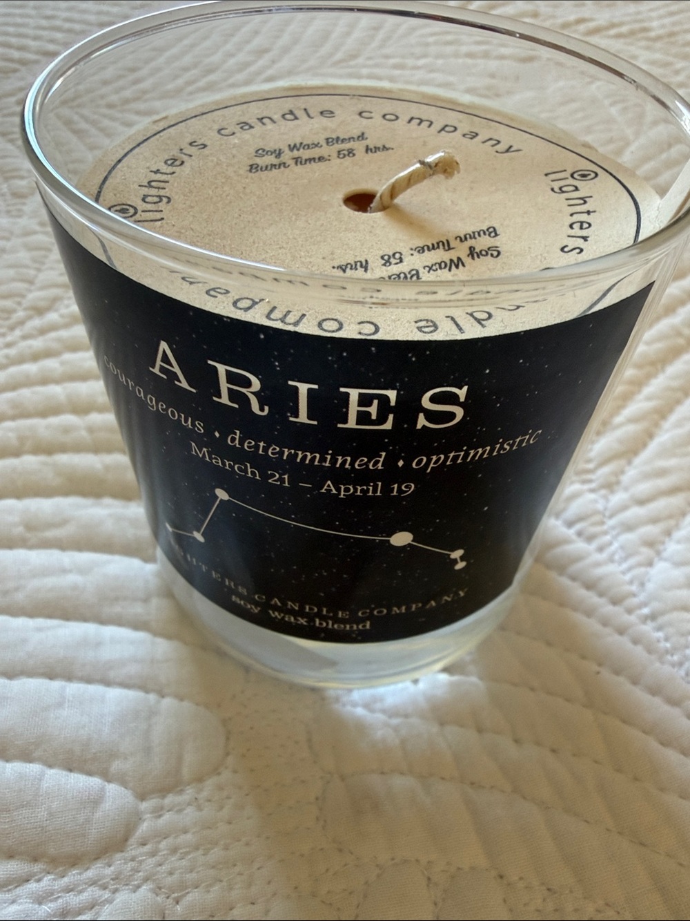 Aries Zodiac Soy Candle by Lighters Candle Company